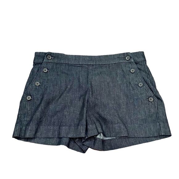 Banana Republic Shorts Blue Chambray Size 27 4 Petite 4P Button Sailor NWT - Picture 3 of 14